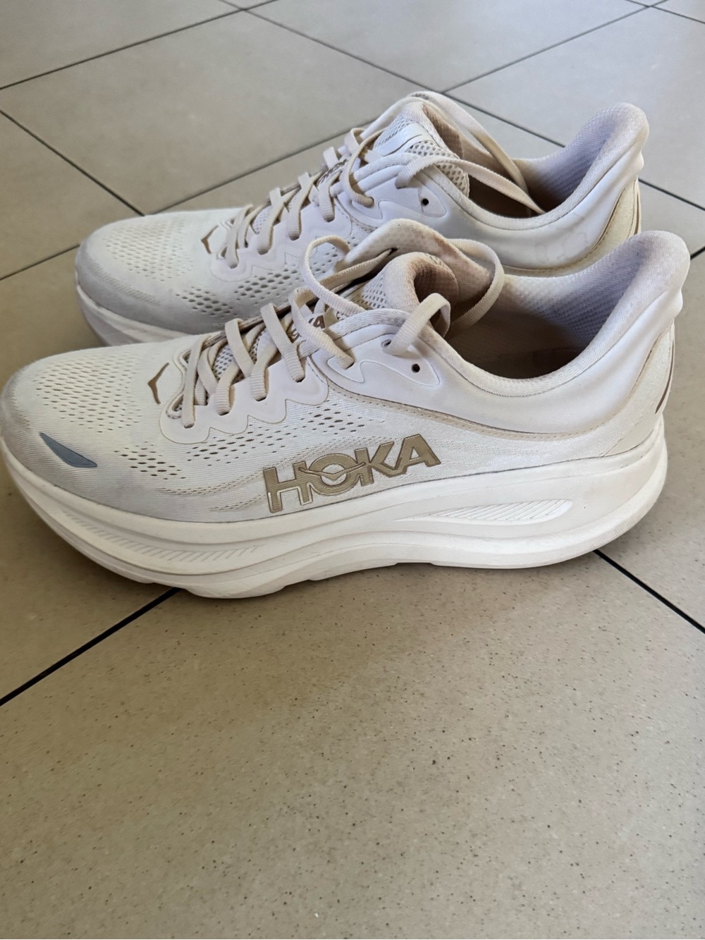 Hoka One One Women's Running Shoes in Light Cream
